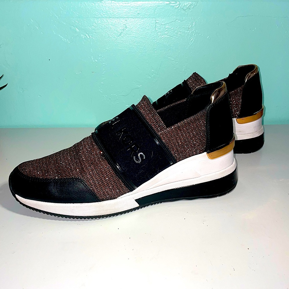 Michael Kors | Felix Trainer Extreme Glitter | rose gold/black | size 8.5